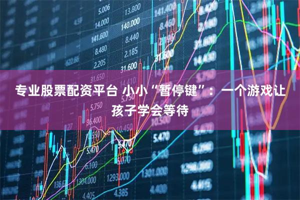 专业股票配资平台 小小“暂停键”：一个游戏让孩子学会等待