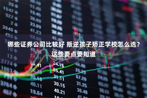 哪些证券公司比较好 叛逆孩子矫正学校怎么选？这些要点要知道